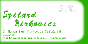 szilard mirkovics business card